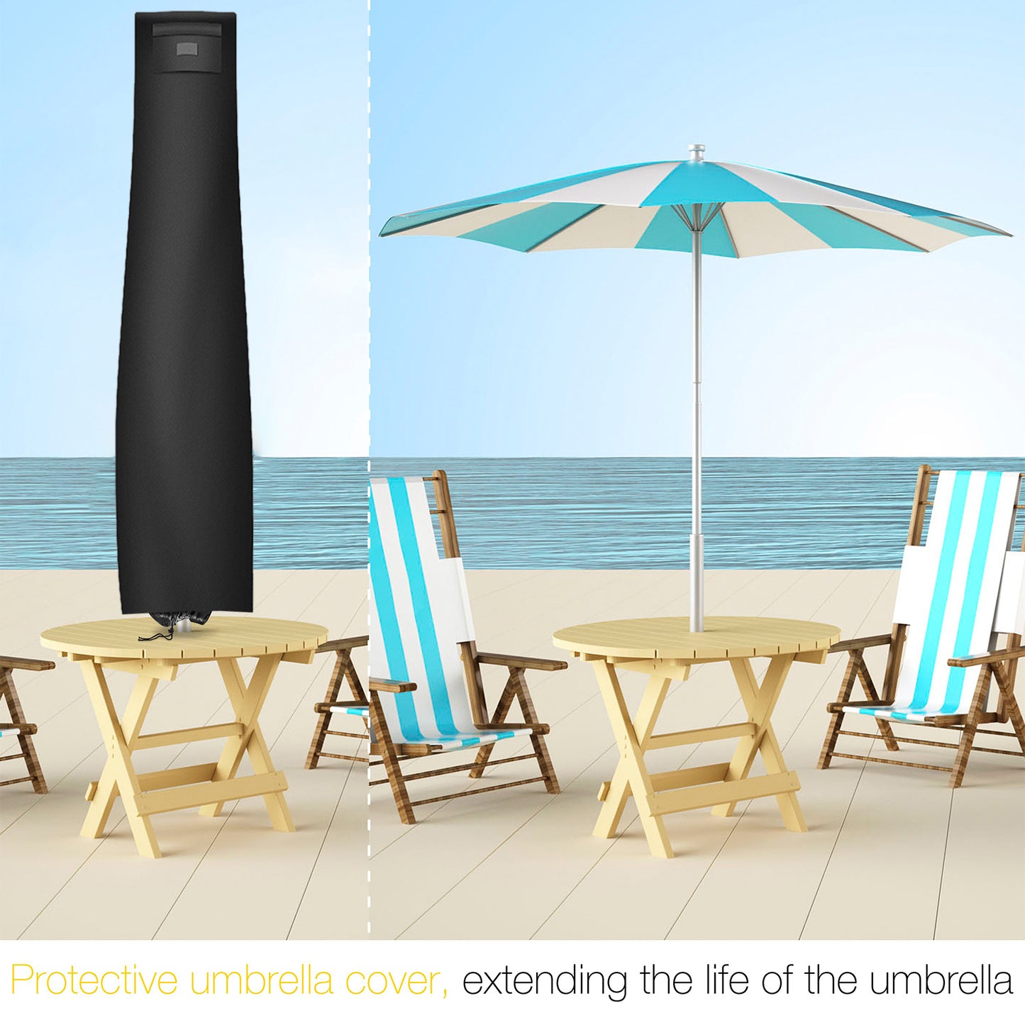 Parasolhoes - Afdekhoes - Weersbestendig - Waterdicht - Tuin - Outdoor - ø 200 tot 320cm - polyester - Met Ritssluiting - Met Bewaartas