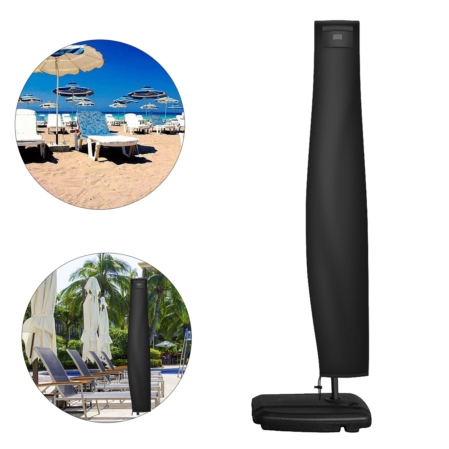 Parasolhoes - Afdekhoes - Weersbestendig - Waterdicht - Tuin - Outdoor - ø 200 tot 320cm - polyester - Met Ritssluiting - Met Bewaartas